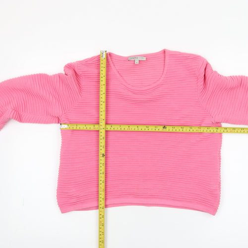 Marks and Spencer Women’s Pink Cotton Crew Neck Pullover Jumper Size 14