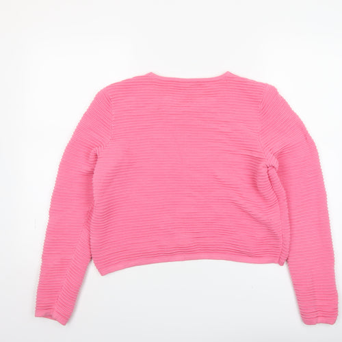 Marks and Spencer Women’s Pink Cotton Crew Neck Pullover Jumper Size 14
