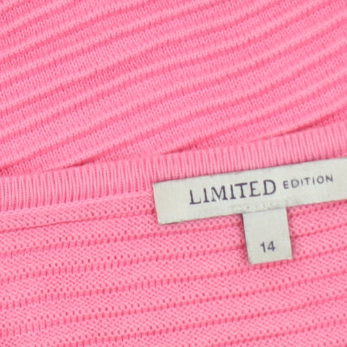 Marks and Spencer Women’s Pink Cotton Crew Neck Pullover Jumper Size 14