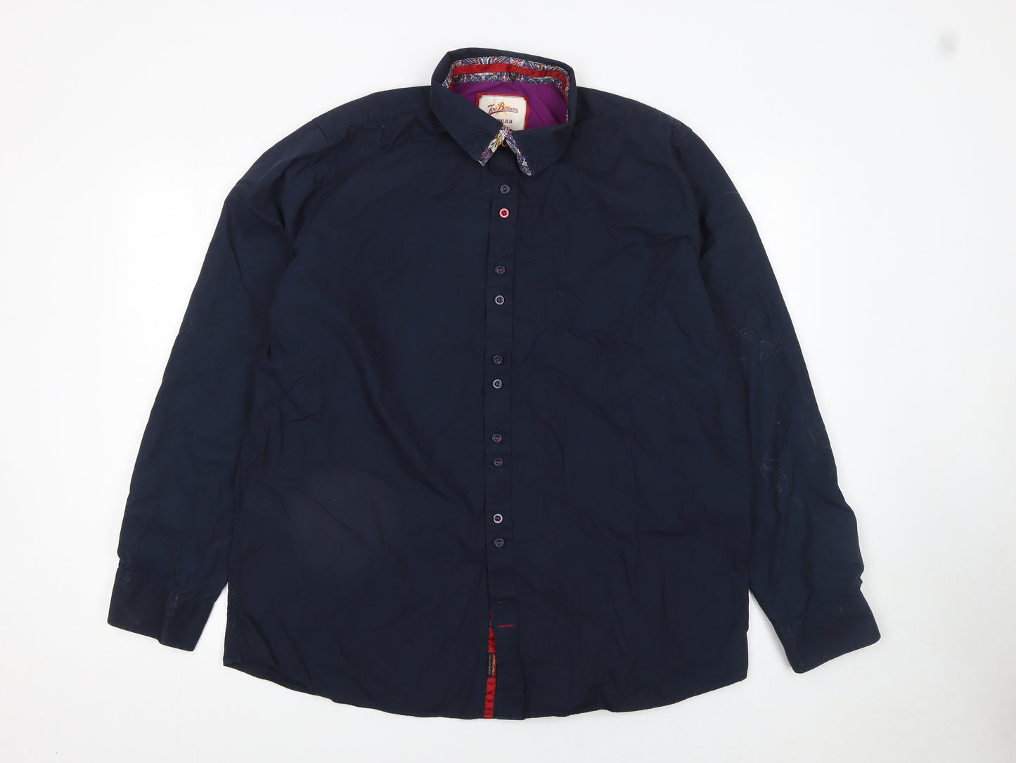 Joe Browns Men's Navy XL Cotton Long Sleeve Button-Up Shirt