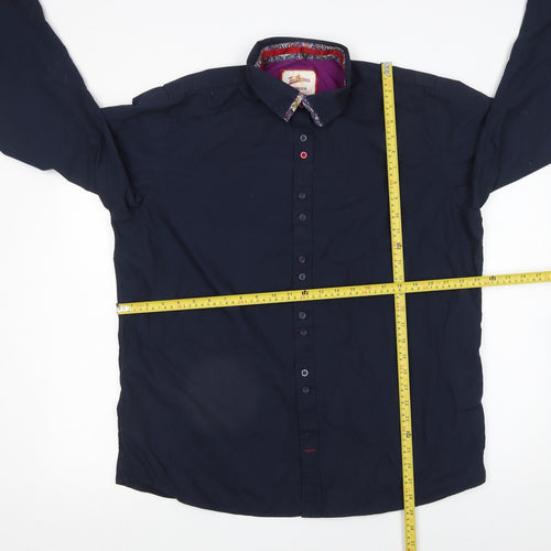 Joe Browns Men's Navy XL Cotton Long Sleeve Button-Up Shirt
