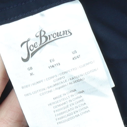 Joe Browns Men's Navy XL Cotton Long Sleeve Button-Up Shirt