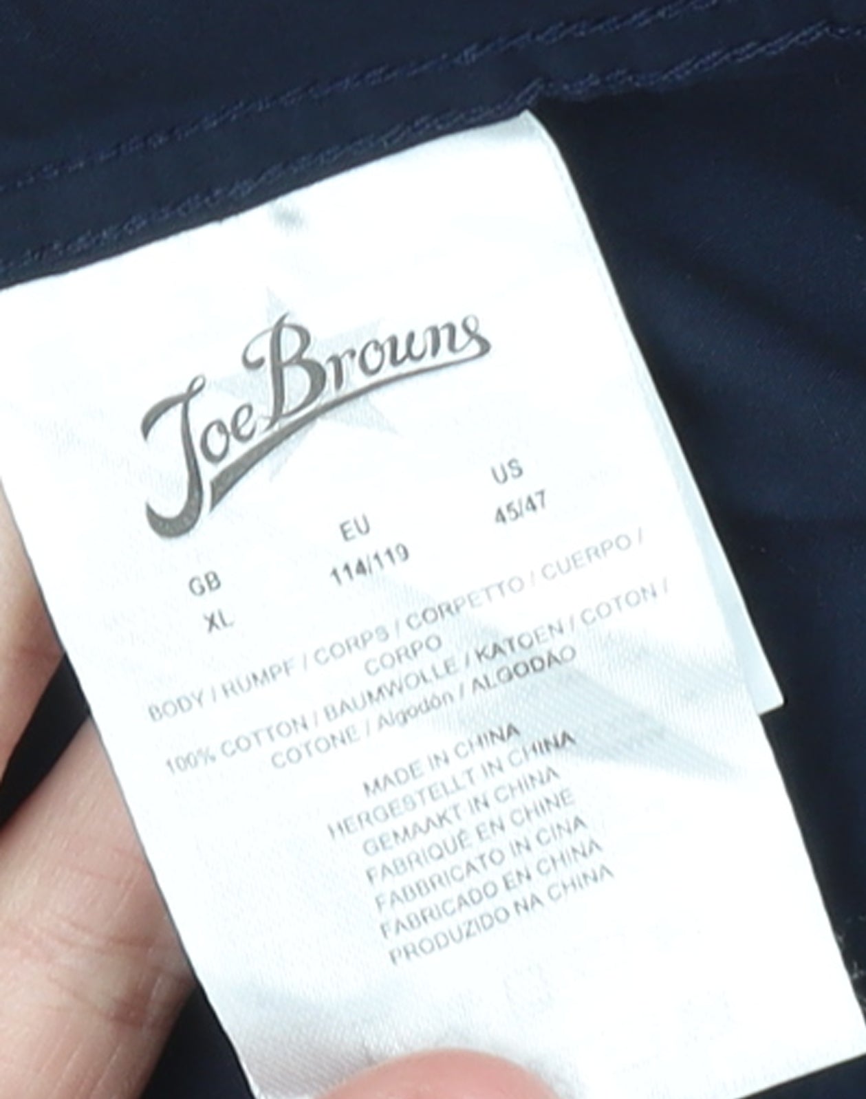 Joe Browns Men's Navy XL Cotton Long Sleeve Button-Up Shirt