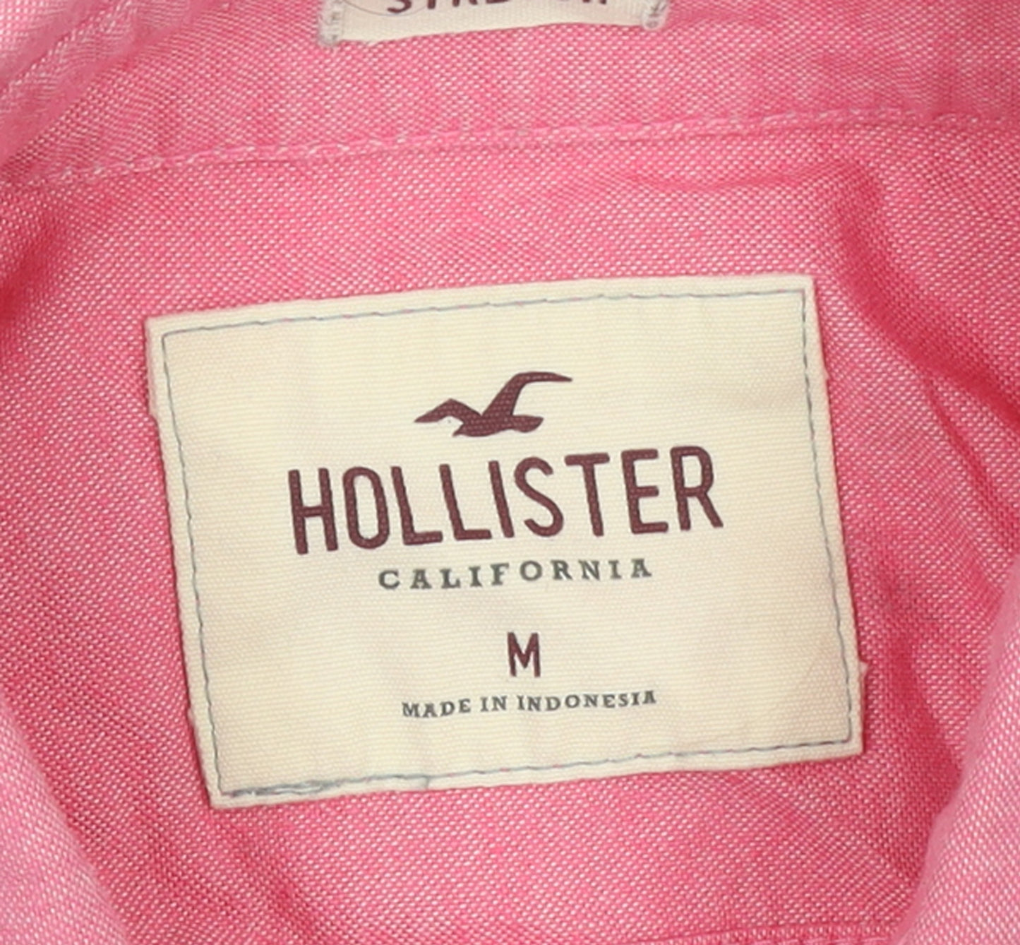 Hollister Men’s Pink Slim Fit Short Sleeve Button-Up Shirt Medium