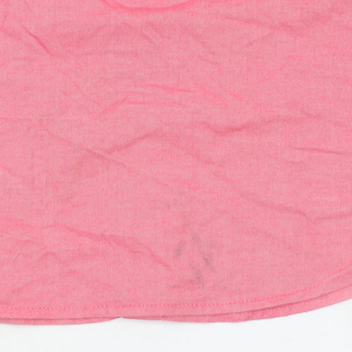 Hollister Men’s Pink Slim Fit Short Sleeve Button-Up Shirt Medium