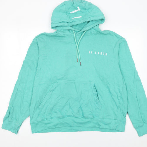 Il Sarto Women’s Green Pullover Hoodie XL 100% Cotton Casual