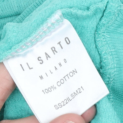 Il Sarto Women’s Green Pullover Hoodie XL 100% Cotton Casual