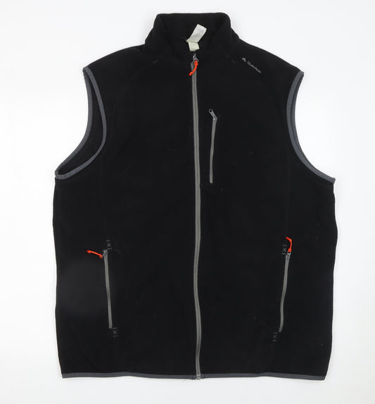 Decathlon Men's Black 3XL Fleece Bodywarmer Waistcoat Outdoor Zip Vest