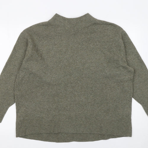 UNIQLO Women's Green Mock Neck Wool Blend Pullover Jumper XL