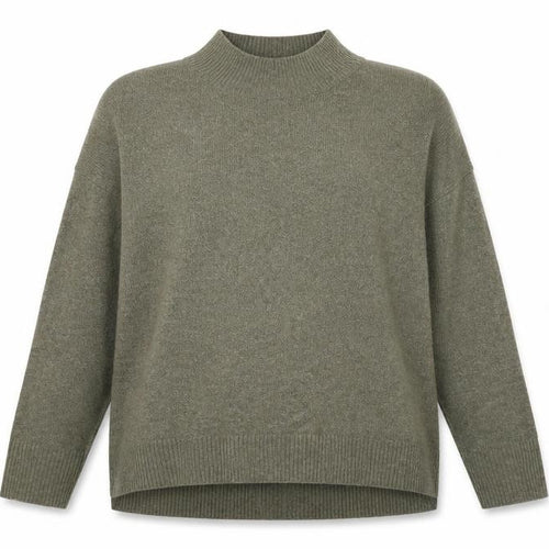 Uniqlo Women's Green Mock Neck Wool Blend Pullover Jumper XL