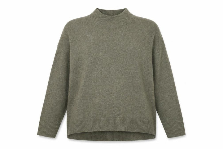 Uniqlo Women's Green Mock Neck Wool Blend Pullover Jumper XL