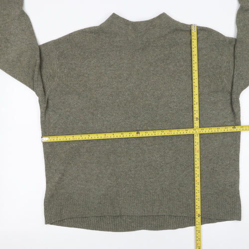 UNIQLO Women's Green Mock Neck Wool Blend Pullover Jumper XL