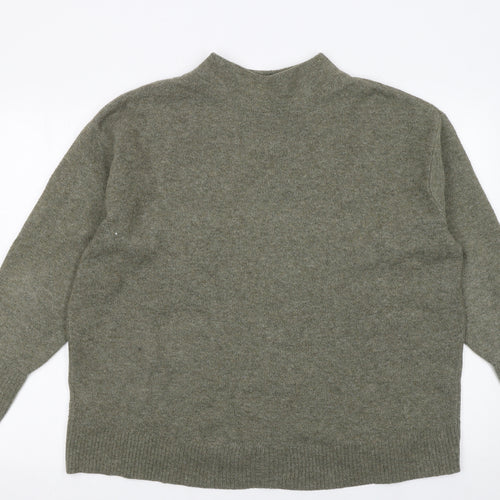 UNIQLO Women's Green Mock Neck Wool Blend Pullover Jumper XL