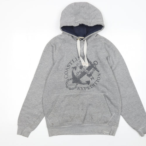 Regatta Mens Grey Pullover Hoodie S Nautical Graphic Cotton Blend