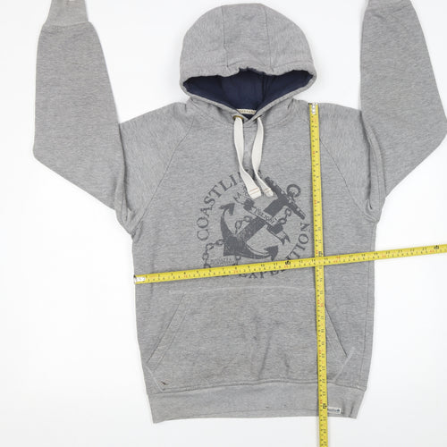 Regatta Mens Grey Pullover Hoodie S Nautical Graphic Cotton Blend