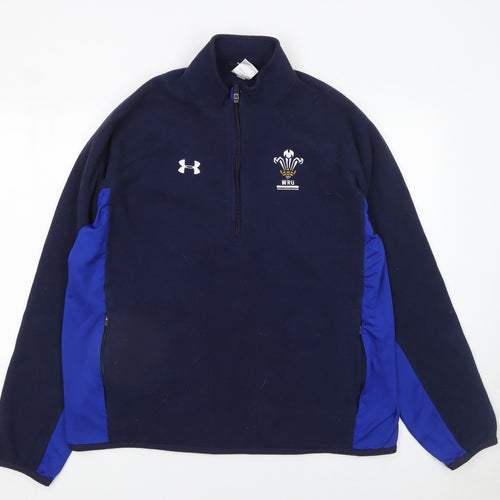 Under Armour Mens XL Blue 1/4 Zip Fleece Rugby Sweatshirt