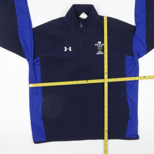 Under Armour Mens XL Blue 1/4 Zip Fleece Rugby Sweatshirt