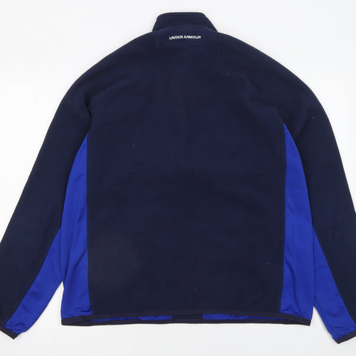 Under Armour Mens XL Blue 1/4 Zip Fleece Rugby Sweatshirt