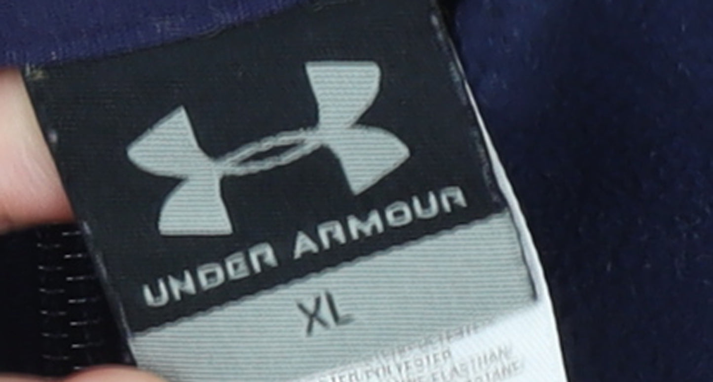 Under Armour Mens XL Blue 1/4 Zip Fleece Rugby Sweatshirt
