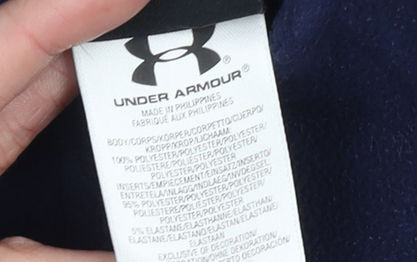 Under Armour Mens XL Blue 1/4 Zip Fleece Rugby Sweatshirt