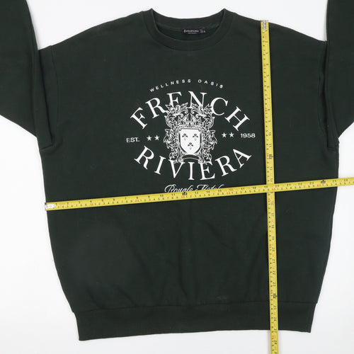Stradivarius Women's Black French Riviera Graphic Sweatshirt Size L