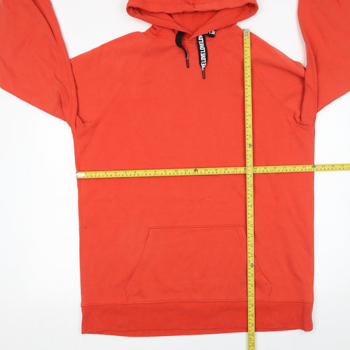Next Men’s Orange Pullover Hoodie L Regular Fit Fleece