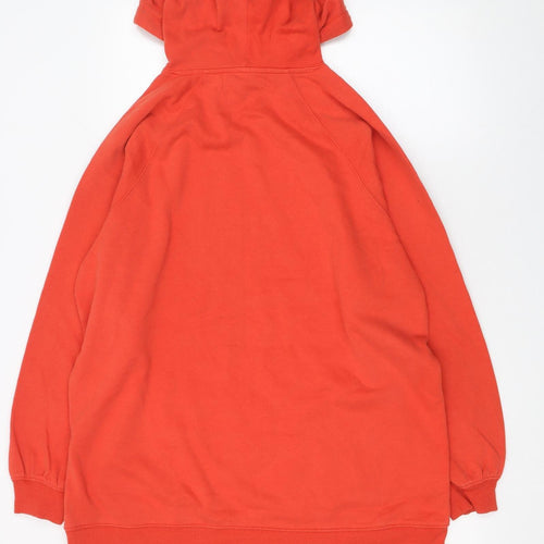 Next Men’s Orange Pullover Hoodie L Regular Fit Fleece