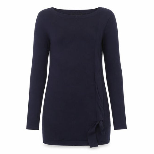 Karen Millen Women's Blue XS Slim Fit Knit Jumper with Bow Detail