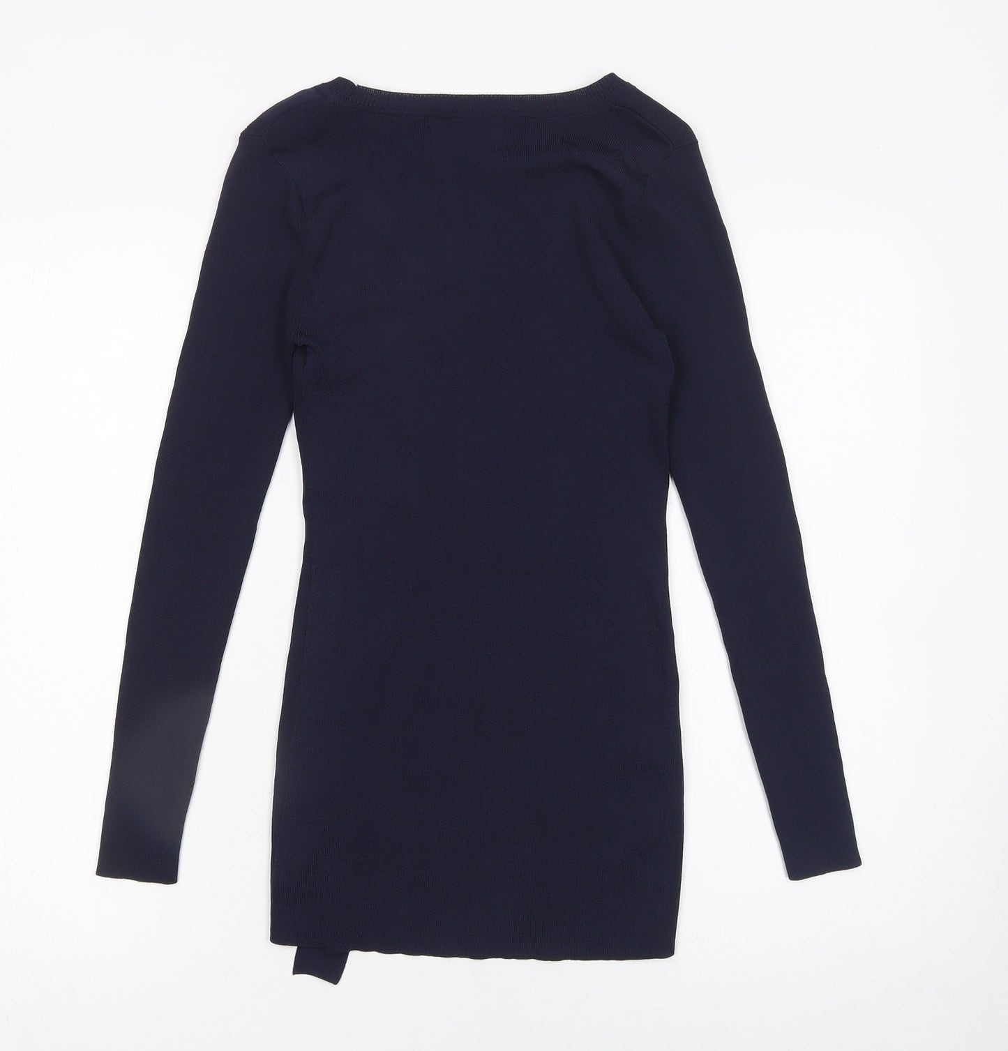 Karen Millen Women's Blue XS Slim Fit Knit Jumper with Bow Detail
