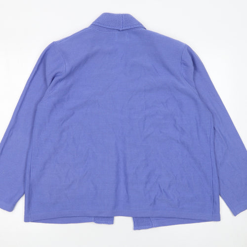 Eastex Women's Purple Long Sleeve Open Knit Cardigan Size 20