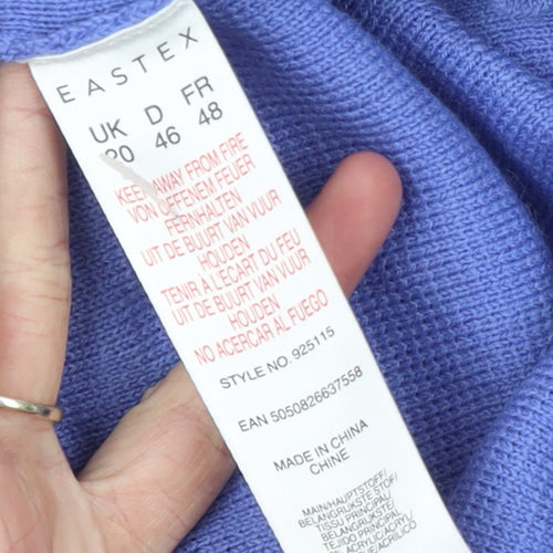 Eastex Women's Purple Long Sleeve Open Knit Cardigan Size 20