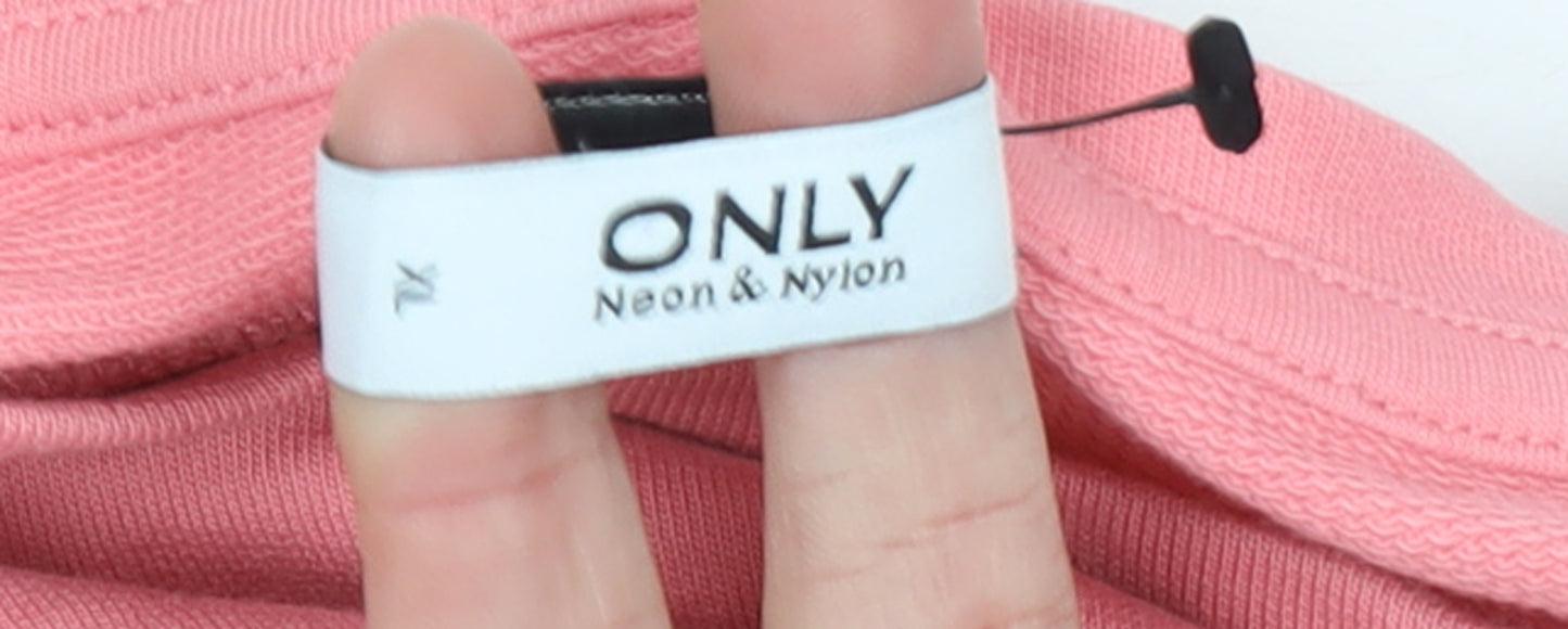 ONLY Neon & Nylon Pink Cropped Pullover Sweatshirt Women’s M