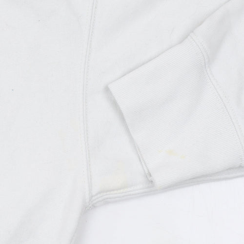 Abercrombie & Fitch Women Beige White Colourblock Sweatshirt L Soft A&F Collection