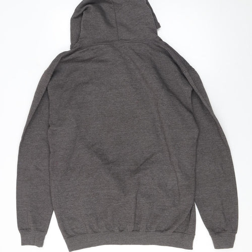 Just Hoods AWDis Womens Charcoal Graphic Pullover Hoodie Size L