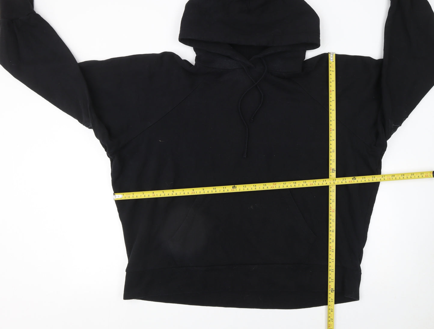 AllSaints Men's Black Pullover Hoodie Medium Logo Designer Cotton