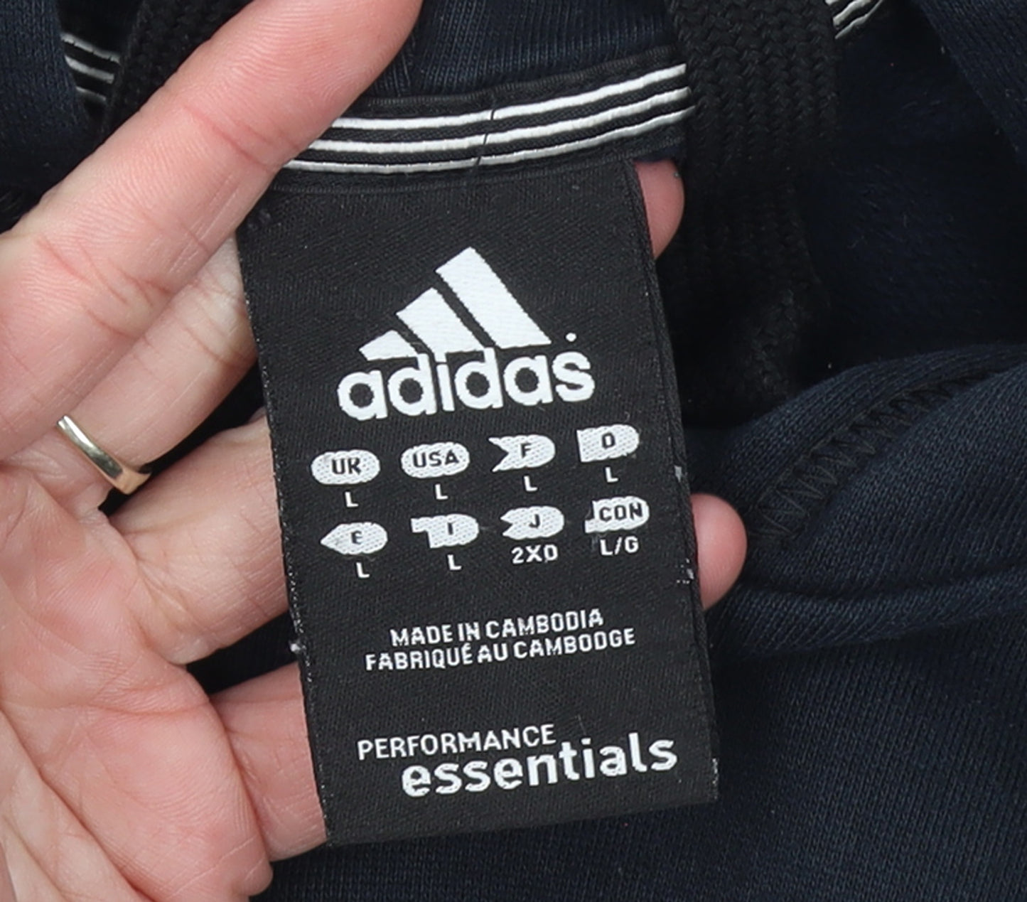 adidas Mens Blue Pullover Hoodie L Sportswear Essentials