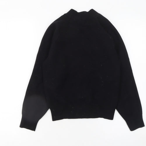 Mohito Women's Black High Neck Full Zip Knit Jumper Size S