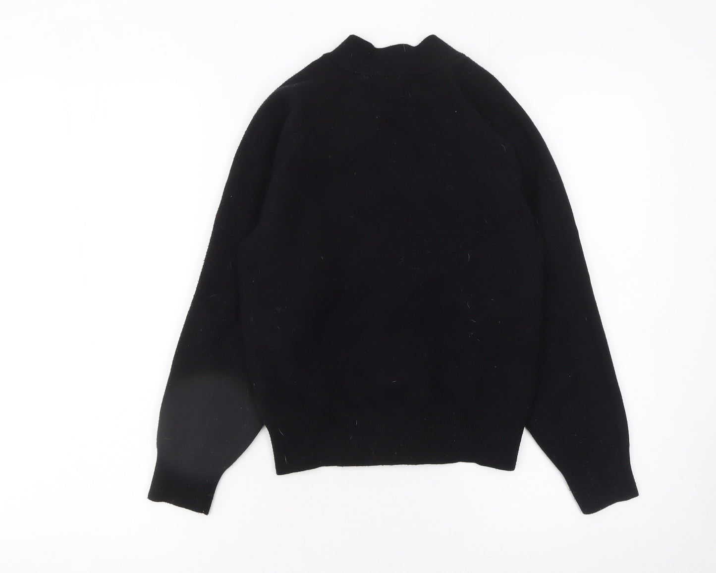 Mohito Women's Black High Neck Full Zip Knit Jumper Size S