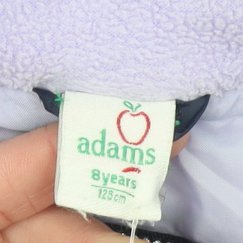 Adams Girls Blue Hooded Puffer Jacket 8 Years Nylon Mid-Length Coat