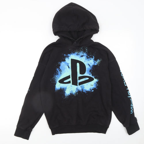 H&M Boys Black PlayStation Hoodie 11-12 Years Pullover Graphic Sweatshirt