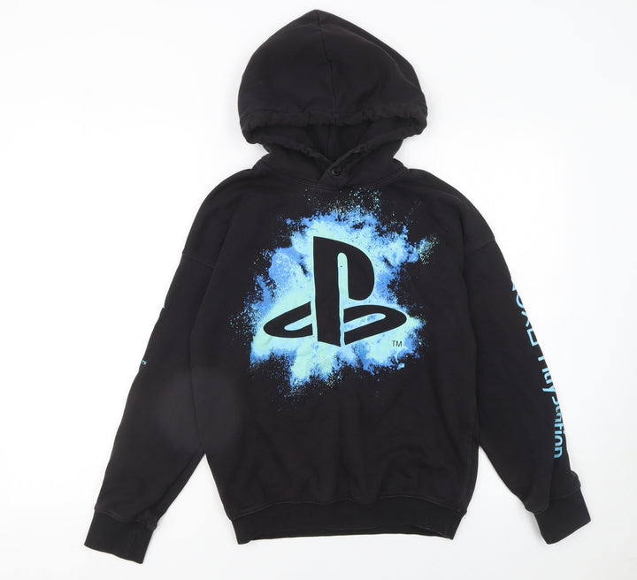 H&M Boys Black PlayStation Hoodie 11-12 Years Pullover Graphic Sweatshirt