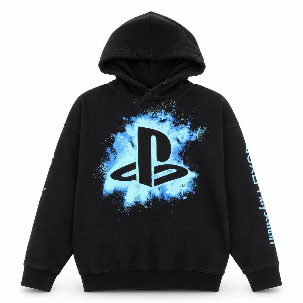 H&M Boys Black PlayStation Hoodie 11-12 Years Pullover Graphic Sweatshirt
