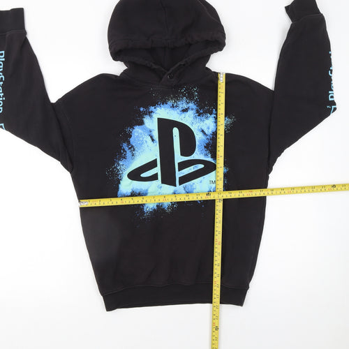 H&M Boys Black PlayStation Hoodie 11-12 Years Pullover Graphic Sweatshirt