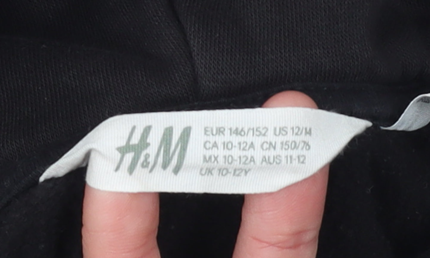 H&M Boys Black PlayStation Hoodie 11-12 Years Pullover Graphic Sweatshirt