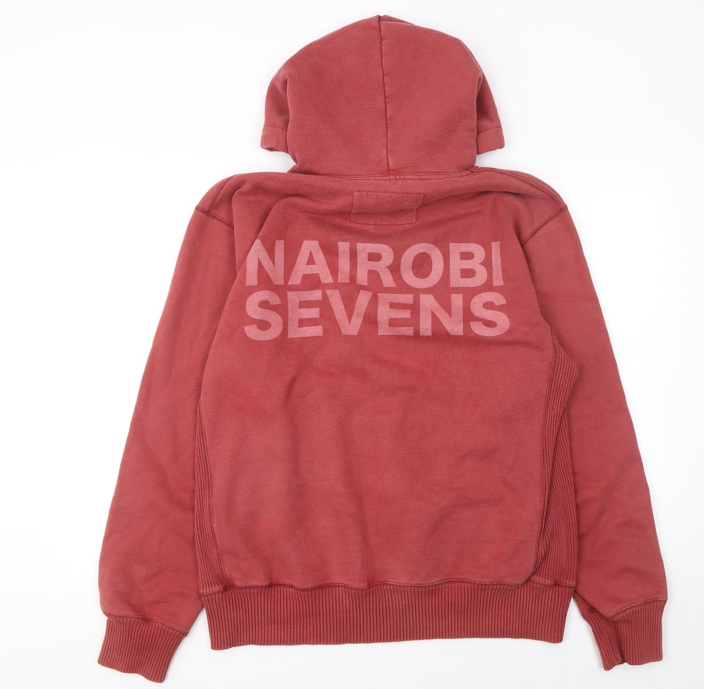 Jack Wills Men's Red Pullover Hoodie M Rugby Graphic Fleece Sweatshirt