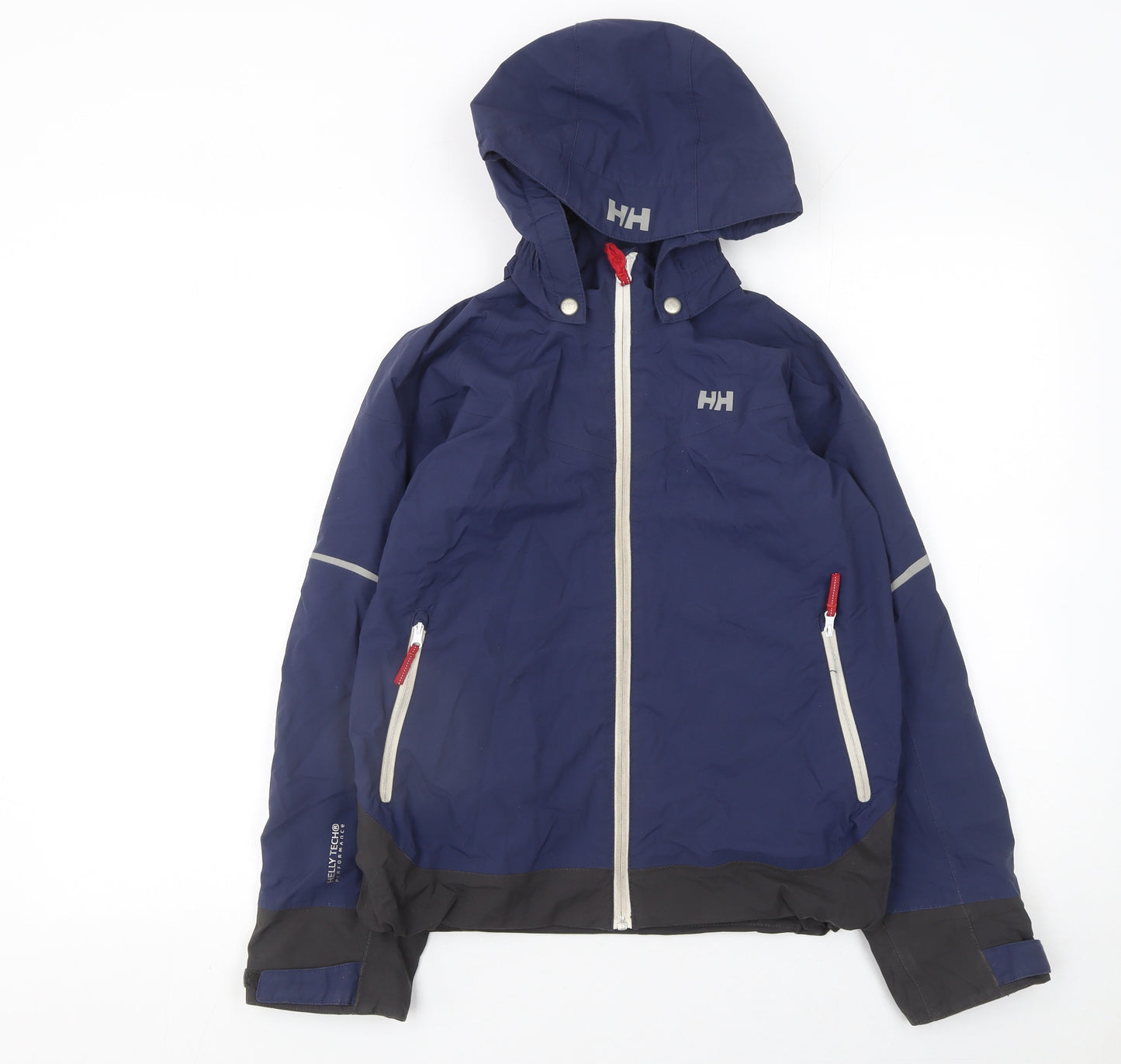 Helly Hansen Boys Blue Waterproof Rain Coat Jacket 12 Years Hooded Outdoor