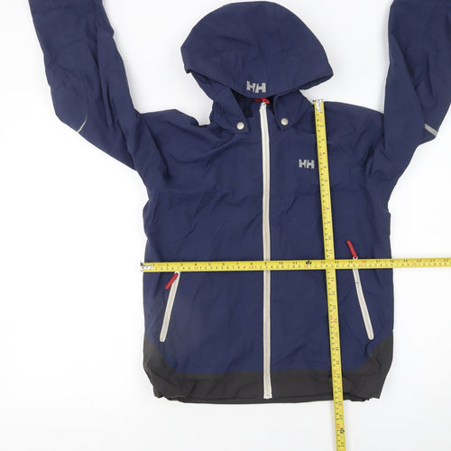 Helly Hansen Boys Blue Waterproof Rain Coat Jacket 12 Years Hooded Outdoor