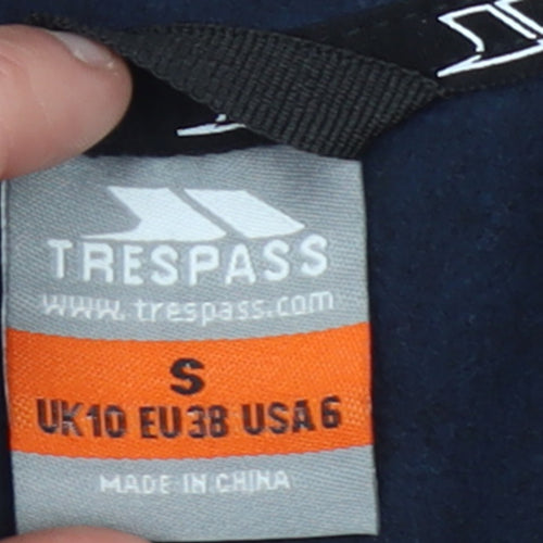Trespass Womens Navy Pink Full Zip Hooded Fleece Jacket Size UK10