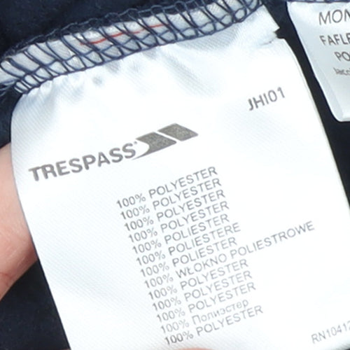 Trespass Womens Navy Pink Full Zip Hooded Fleece Jacket Size UK10