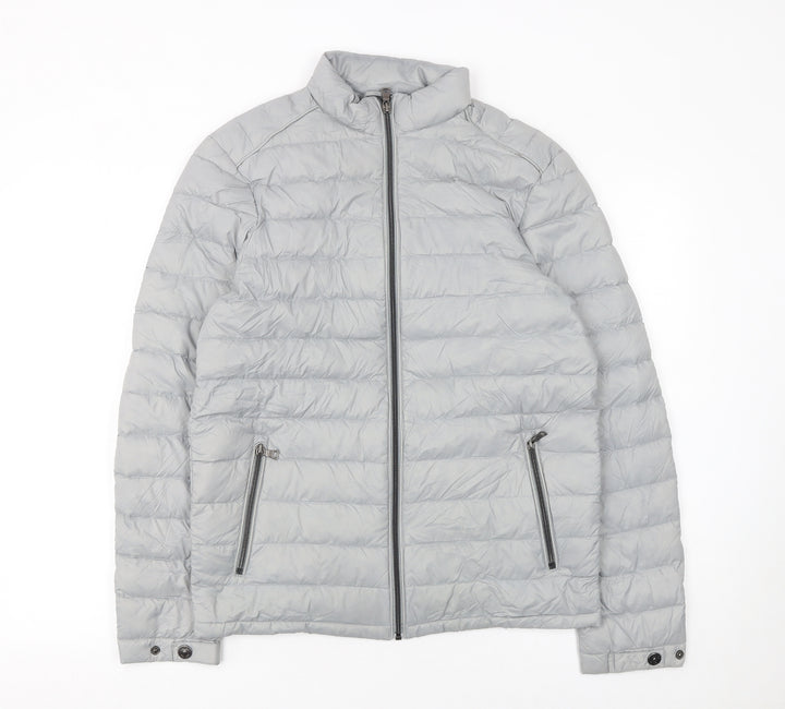 Marks and Spencer Women’s Grey Puffer Jacket Small Quilted Down Coat